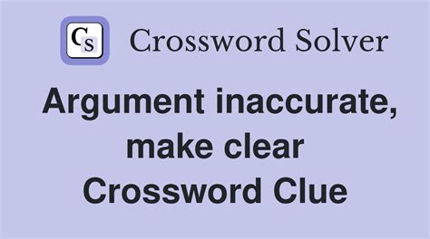 make clear crossword clue.